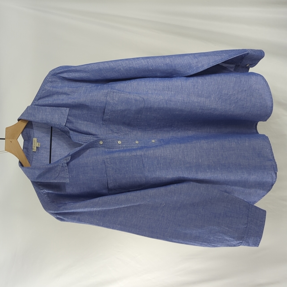 Talbots Cotton and Linen Blend Popover Blouse